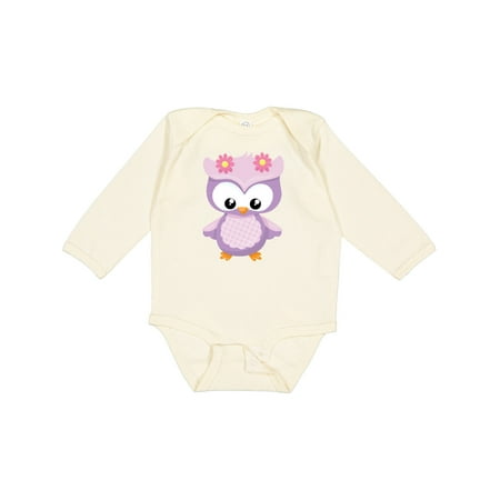 

Inktastic Cute Pink and Purple Owl Gift Baby Girl Long Sleeve Bodysuit