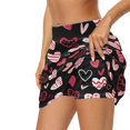 thumbnail image 5 of Uorisango Cute Heart Womens Running Sports Pickleball Skirt Lightweight Breathable Women's Active Performance Skort Soft Polyester Spandex Fabric Outing Wear for Women, 5 of 7