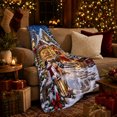 thumbnail image 3 of Snowy Bakery Village Illustration Festive, Festive Pet Portrait Pattern, Warm Flannel Blanket for Living Room and Reading Nook, Dog Lovers Christmas Gift, Pet Lover Home Decor, 3 of 9