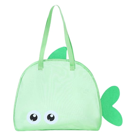 Big Eyed Fish Tote Bag Mesh Beach Bag Large Capacity Toiletry Organizer for Swimming Pool Travel Cute Cartoon Animal Mesh Handbag for Kids and Adults