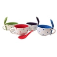 thumbnail image 1 of 8 Piece Ceramic Deluxe 16 oz. Soup Mug Set - Dots, 1 of 3