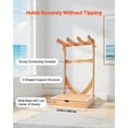 thumbnail image 3 of Vertical Surfboard Stand 3 Tier Wooden Rack for Storage Display Freestanding Board Organizer with Hanging Hooks Cork Padding for Wakeboards Snowboards Kiteboards, 3 of 7