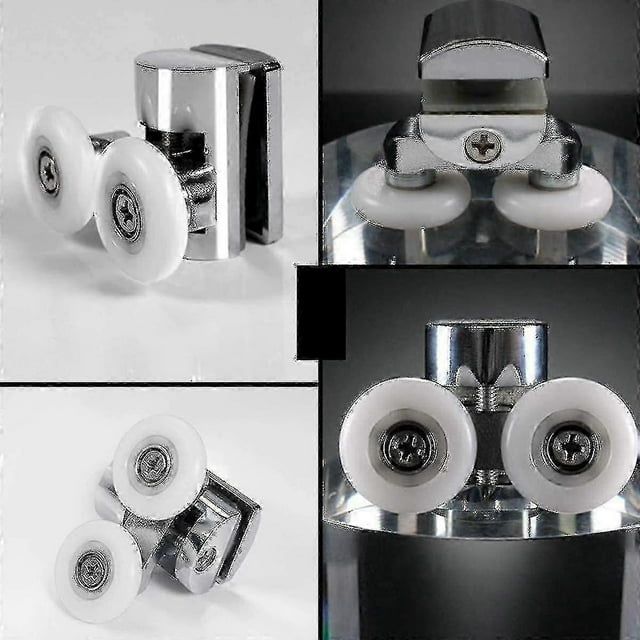 4pcs Shower Door Wheels 23mm Shower Door Rollers Heavy Duty Zinc Alloy Dual Wheel For Both Flat Sli Wyelv