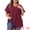 Burgundy, variant on DARING DIVA Women's Plus V Neck Short Sleeve Textured Tops 1X Black