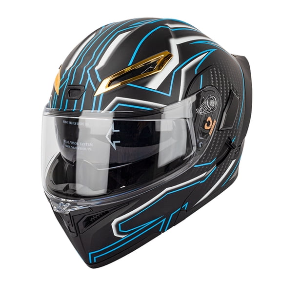 Casco de seguridad Casco de motocicleta unisex para adultos Cool Rider Equipment Four Seasons New Street Touring casco de moto con doble visera abatible hacia arriba casco integral gafas de sol integr