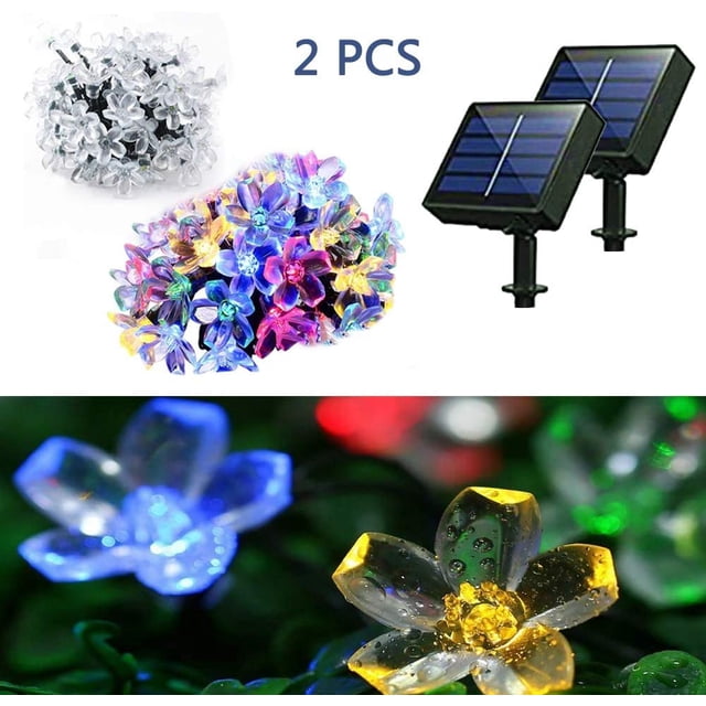Luces solares para jardín de hadas al aire libre - 9.5M 8 modos 50 luces LED con energía solar Luces decorativas impermeables para jardín, patio, hogar, árbol de Navidad, fiestas Adepaton FLD-2555