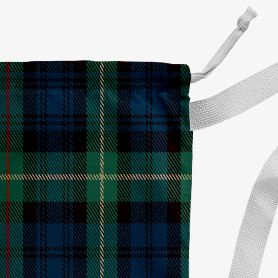 Simply Daisy Tartan Plaid 18 x 29 in Blue Laundry Bag