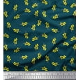 thumbnail image 1 of Soimoi Blue Modal Satin Fabric Yellow Flower & Dots Fabric Prints By Yard 42 Inch Wide, 1 of 3