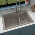 thumbnail image 5 of Karran Usa Qt-630 Quartz Qt 33" Drop In Double Basin Quartz Composite Kitchen Sink - Beige, 5 of 5