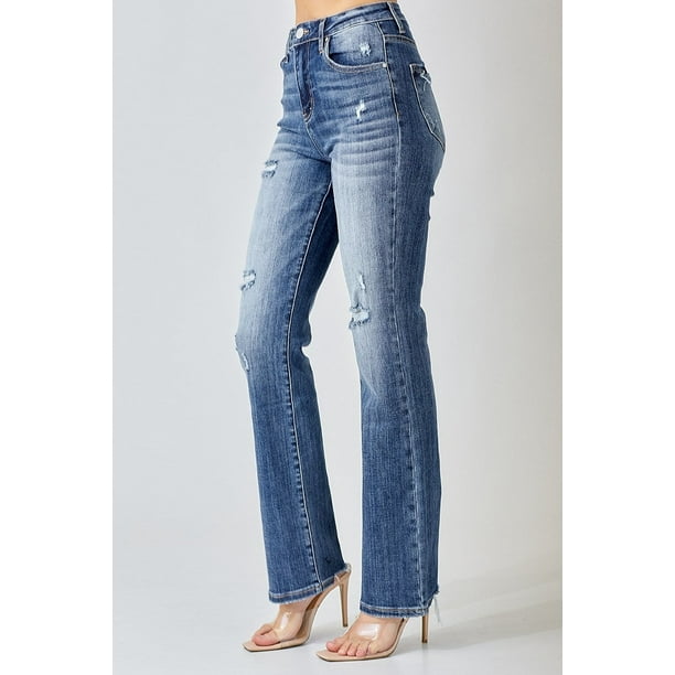 Risen Jeans - Vintage Washed Long Straight Leg Jeans - RDP5369 