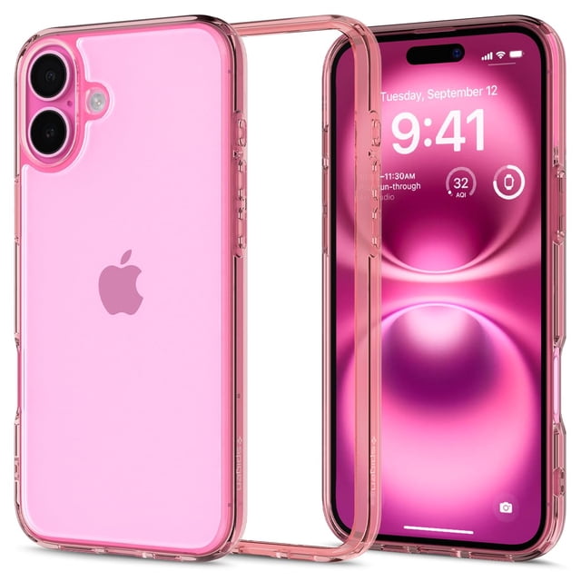 Funda Spigen Ultra Hybrid para iPhone 16 - Rosa Cristal