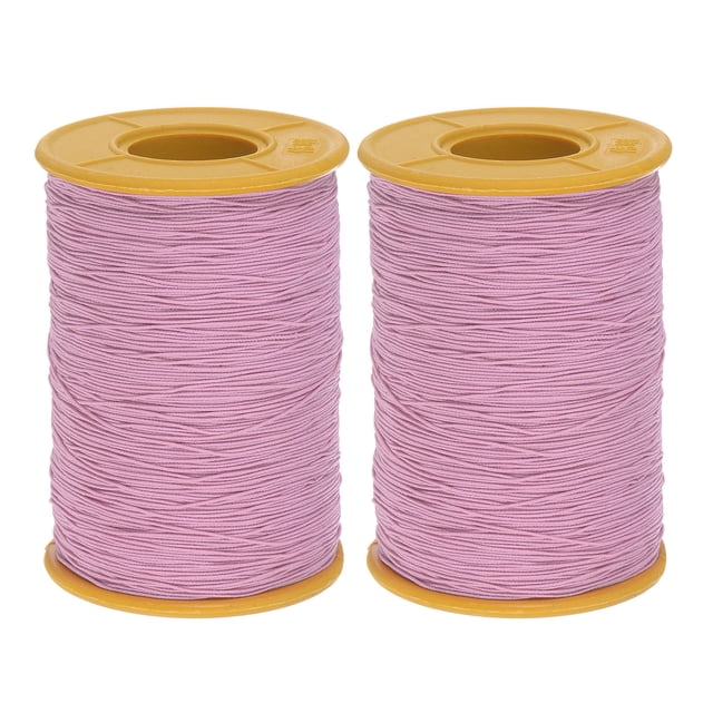 Uxcell 2 piezas de hilo elástico para coser 547 yardas grosor 0.5mm hilo de látex para coser a mano, rosa claro