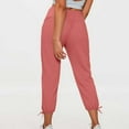 thumbnail image 3 of Pantalones cortos holgados de yoga con bolsillos para mujer - Cómodos pantalones capri para correr, 3 of 6