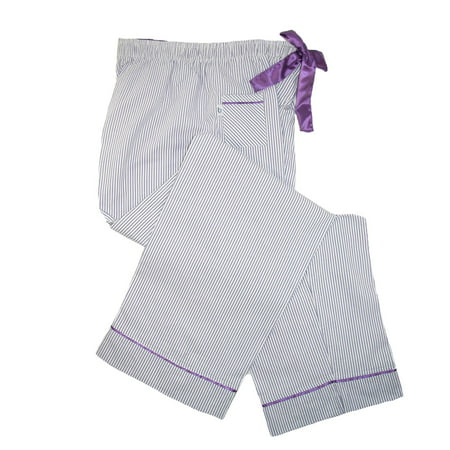 Boxercraft Women's Seersucker Pajama Pants with Satin Trim