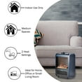 thumbnail image 2 of Comfort Zone 1200W Ceramic Portable Electric Table Top Fireplace Heater, Adjustable Thermostat, Simulated Flame, Matte Blue, 2 of 12