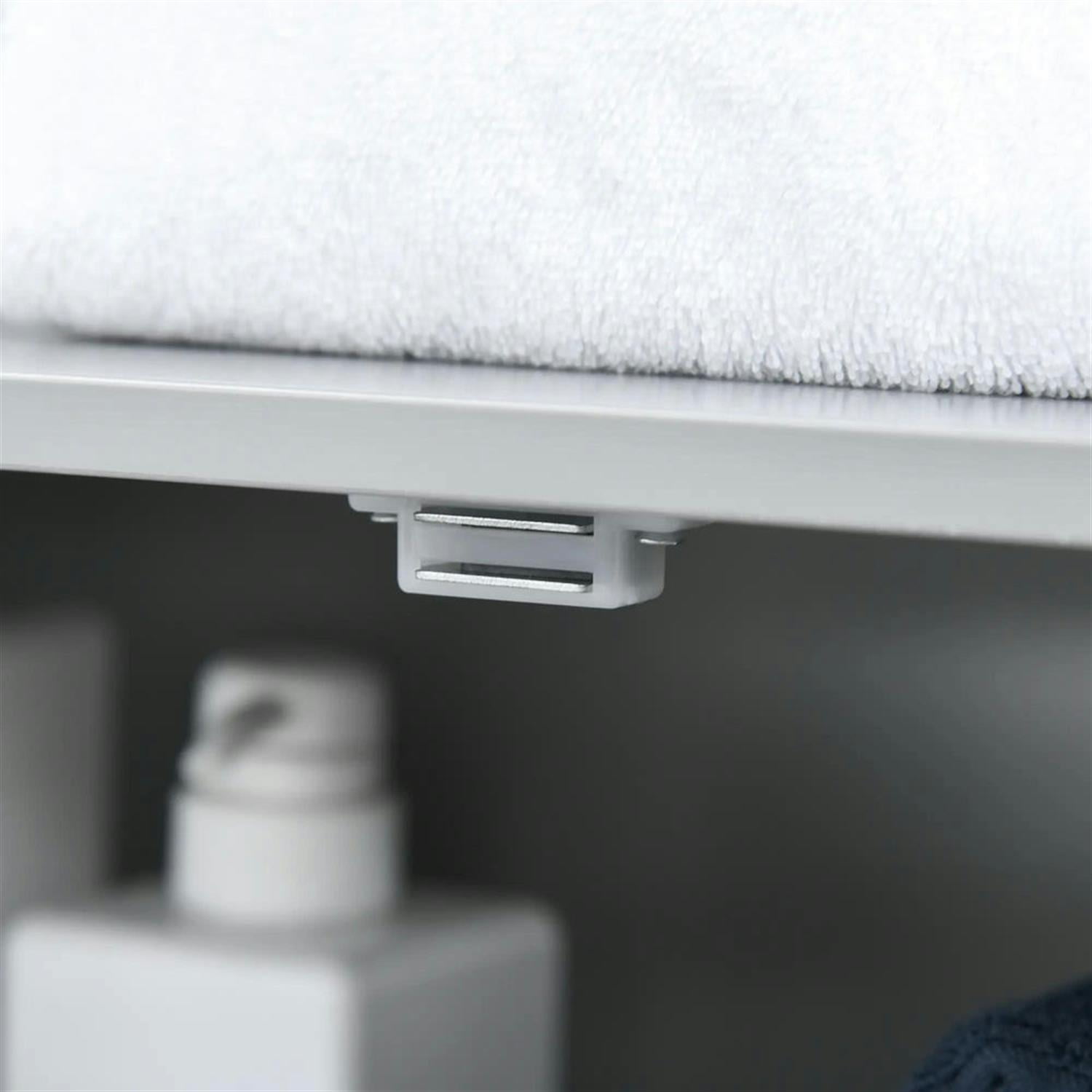 Demi Bonn 32" Bathroom Floor Cabinet, Freestanding Bathroom Storage Cabinet with Double Doors and Open Shelf, for Living room, Entryway, Kitchen, Gray