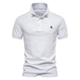 thumbnail image 2 of WREESH Men's Lapel Collar Button Henley T-Shirts Solid Color Short-Sleeved Fashionable Tops White, 2 of 5