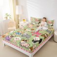thumbnail image 3 of Homewish Chic Pet Dog Queen Sheets,Heart Floral Leopard Print Queen Sheet Sets,Green,4 Pieces,1 Flat Sheet, 1 Fitted Sheet and 2 Pillowcases, 3 of 6