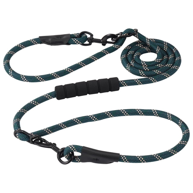 Heavy Duty Reflective Dog Leash, 2-in-1 Multifunctional Lead with Padded Handle, 7.5ft Hands-Free Crossbody Rope for Small Medium Large Dogs Up to 220lbs