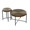 thumbnail image 4 of 2-Piece Table Set of Coffee and End Distressed Cylindrical for Modern Home Aesthetic, 4 of 6
