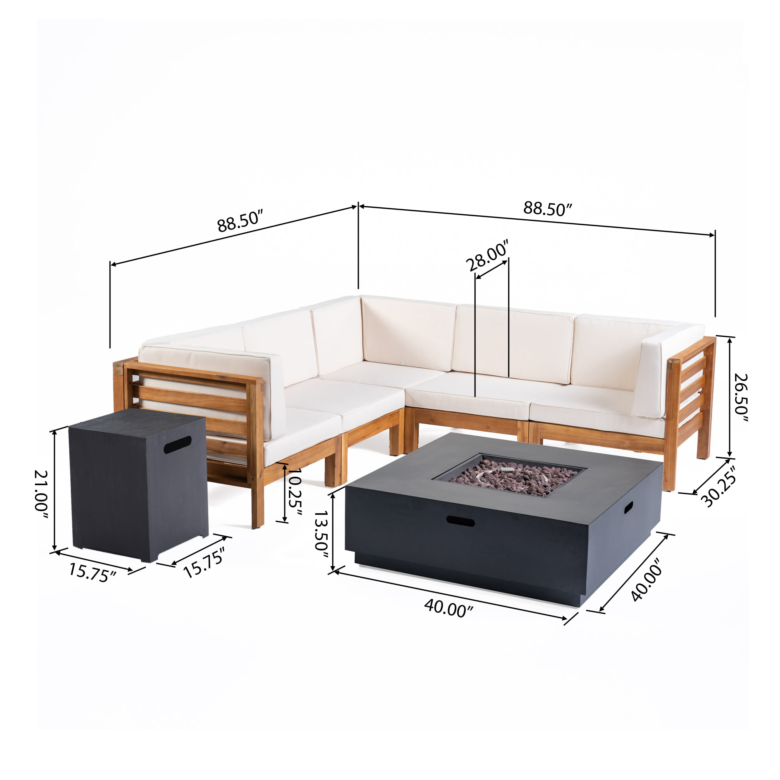 V Shaped Sectional Sofa Set