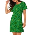 thumbnail image 2 of Honeii St Patrick's Day5 Print Women's Loose Short Sleeve Nightgown, Soft Cotton Sleepwear, Comfy Loose Fit Pajama Dress for Sleep and Lounge, 2 of 6