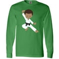 thumbnail image 3 of Inktastic African American Boy, Black Belt, Karate Pose Long Sleeve T-Shirt, 3 of 5