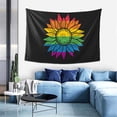 thumbnail image 5 of DouZhe Vintage Rainbow Sunflower Tapestry Wall Hanging Tapestries Dorm Room Home Decor, 60" x 40", 5 of 7