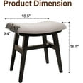 thumbnail image 3 of Solid Wood Small Vanity Stool with Saddle Cushion, High-Rebound Sponge Seat, Easy Assembly Makeup Chair, Footstool for Bedroom, Entryway, Black, 3 of 17