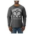 thumbnail image 2 of Wild Bobby Hamptons Tennis Club Est 1986 Sports Mens Long Sleeve Shirt, Heather Black, Medium, 2 of 6