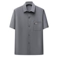 thumbnail image 2 of pstuiky Mangas cortas para hombre, Camisa informal de manga corta con cuello vuelto, cómoda y lisa, para hombre ropa de hombre xl, 2 of 6