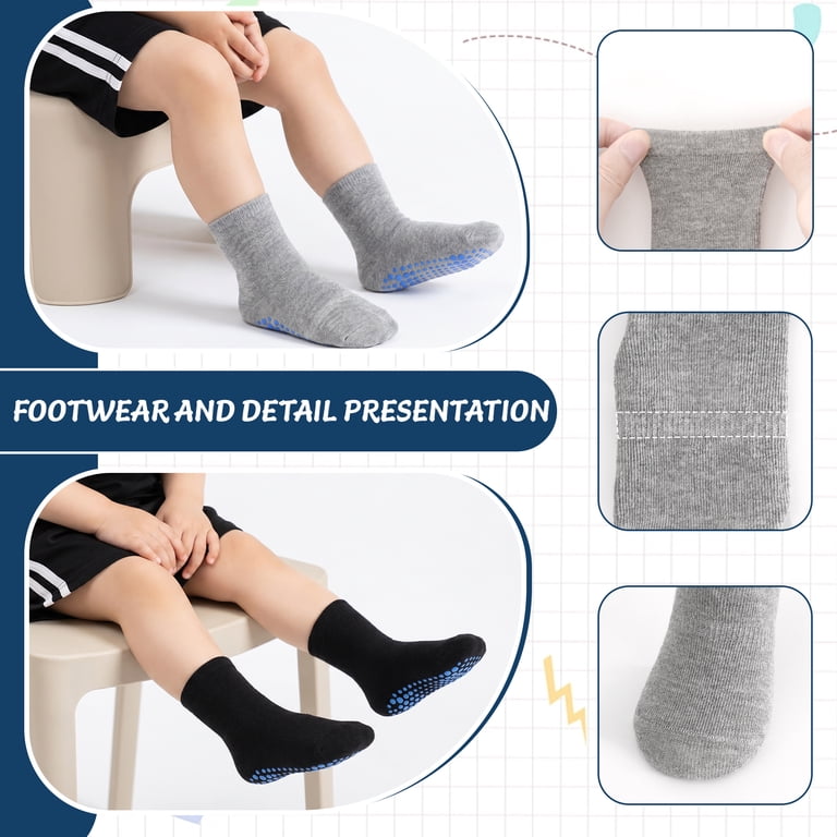 Tphon Non-Slip Crew Socks for Kids 12-Pair Pack photo 3