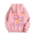 thumbnail image 4 of larppty Puff Print Lettering Oversized Full Zip Hoodie with Pocket - Y2K Preppy Pullover for Women Teens Girls（Pink，XL）, 4 of 4