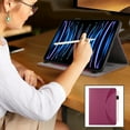 thumbnail image 2 of ELEHOLD Flip Leather Case for iPad Pro 12.9" 2022/2021/2020/2018 Premium Leather with Card Holders Magnetic Closure Non-Slip Wristband Kickstand Function Shockproof Protective Case, rose, 2 of 8