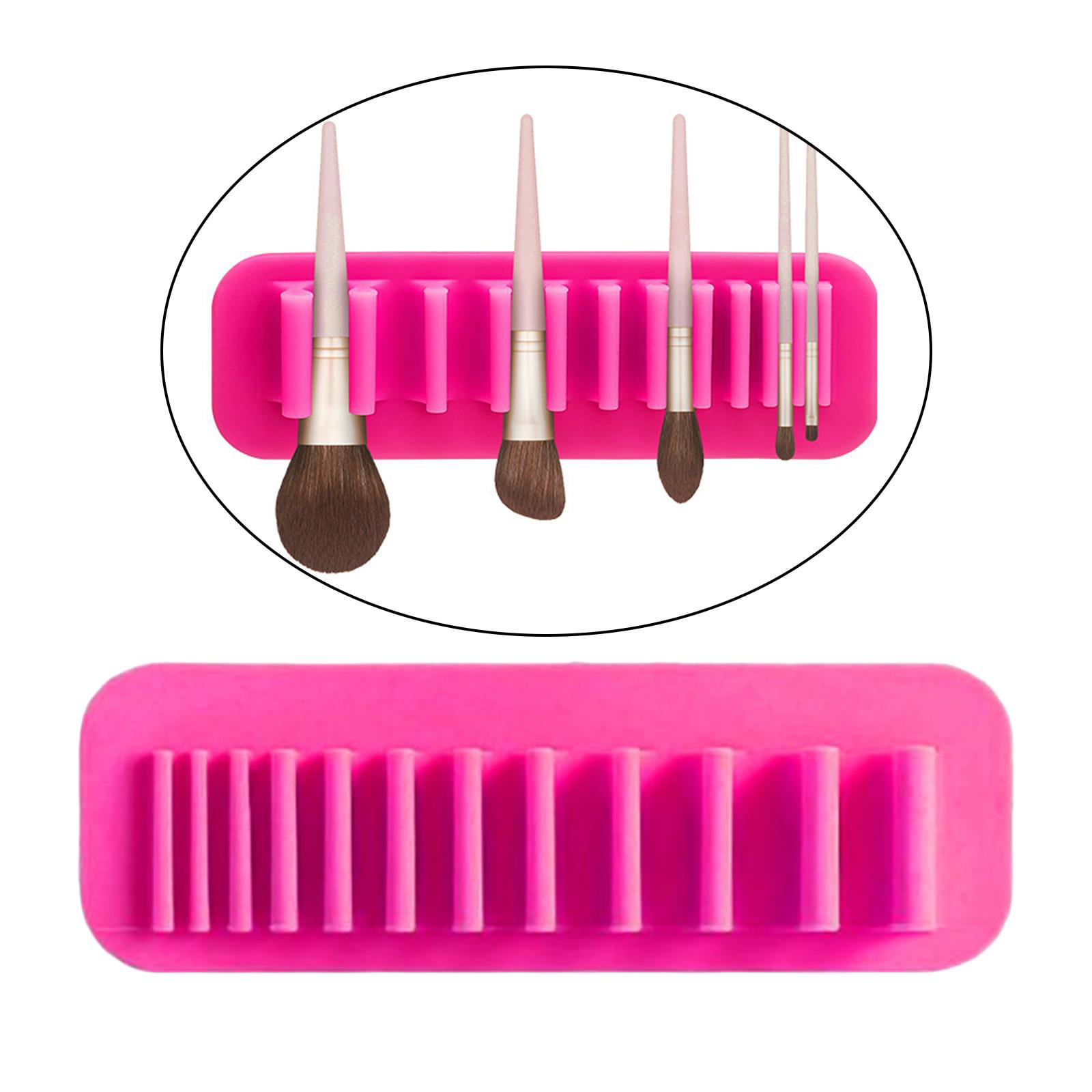 Silicone Makeup Brush Holder Wall-Mounted Soft Durable Reusable Convenient  Easy Operation Suit Beauty Tool Display Stand Storage
