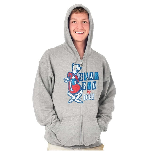 Polar Bear Bod By Icee Retro Logo Zip Up Hoodie Men's Women's Brisco Brands S