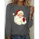 thumbnail image 2 of Camiseta con estampado navideño para mujer, Top holgado y cómodo de manga larga, estilo informal, primavera y otoño, novedad, 2 of 5