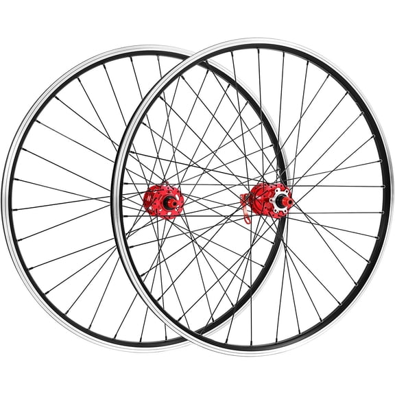 Mountain Bike Wheelset 29 Inch, Aluminum Alloy Rim Disc Brake MTB Wheelset, Quick Release Front Rear Wheels Black Bike Wheels