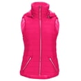 thumbnail image 3 of Cindysus Women Outwear Solid Color Coat Zip-Up Waistcoat Holiday Jacket Lightweight Puffer Vest Rose Red S, 3 of 7