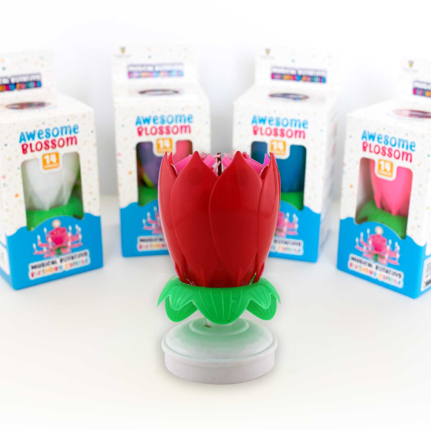 Awesome Blossom 14 Candle Musical Lotus Flower Birthday Candle that