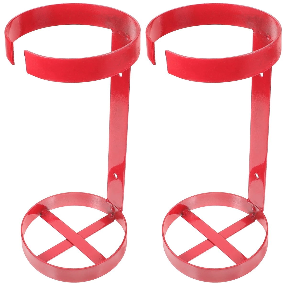 NUOLUX  2Set Metal Wall Mounted Fire Extinguisher Holder Red Circular Ring For Vehicles