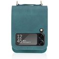 thumbnail image 5 of Wallet Case for Samsung Galaxy Z Flip 3, Pretty Card Package Cover Luxury PU Leather + Hard PC Bumper Ultra-Thin Protector with Long Shoulder Strap for Galaxy Z Flip 3 5G 2021 (B Green), 5 of 15