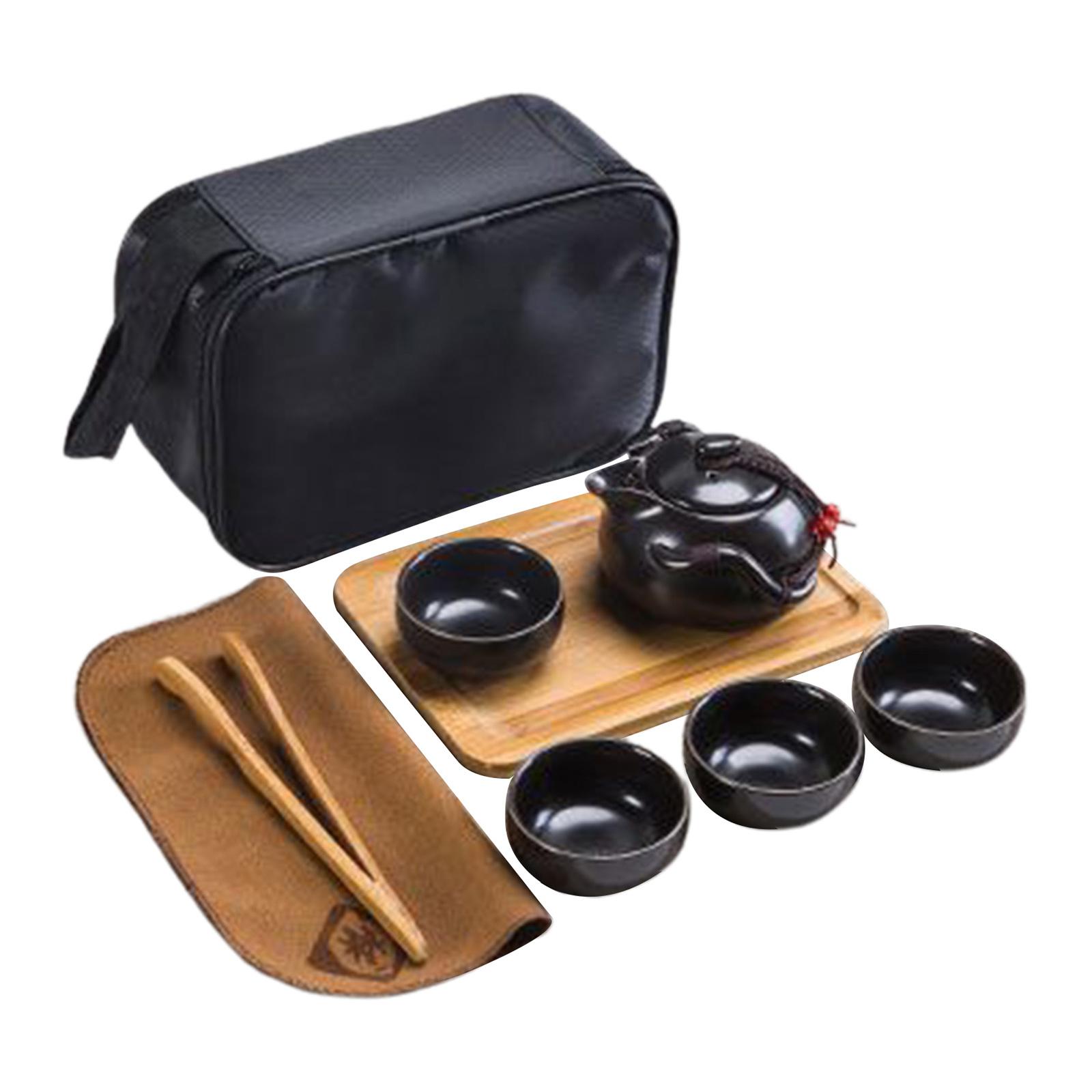 Kungfu Tea Set Chinese Travel Ceramic Portable Teacup Porcelain Teapot