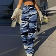 thumbnail image 2 of GSPCLAM Cargo Pants for Women Plus Size High Waisted Camo Pants Straight-Leg Drawstring Y2K Casual Streetwear with 6-Pockets, 2 of 4