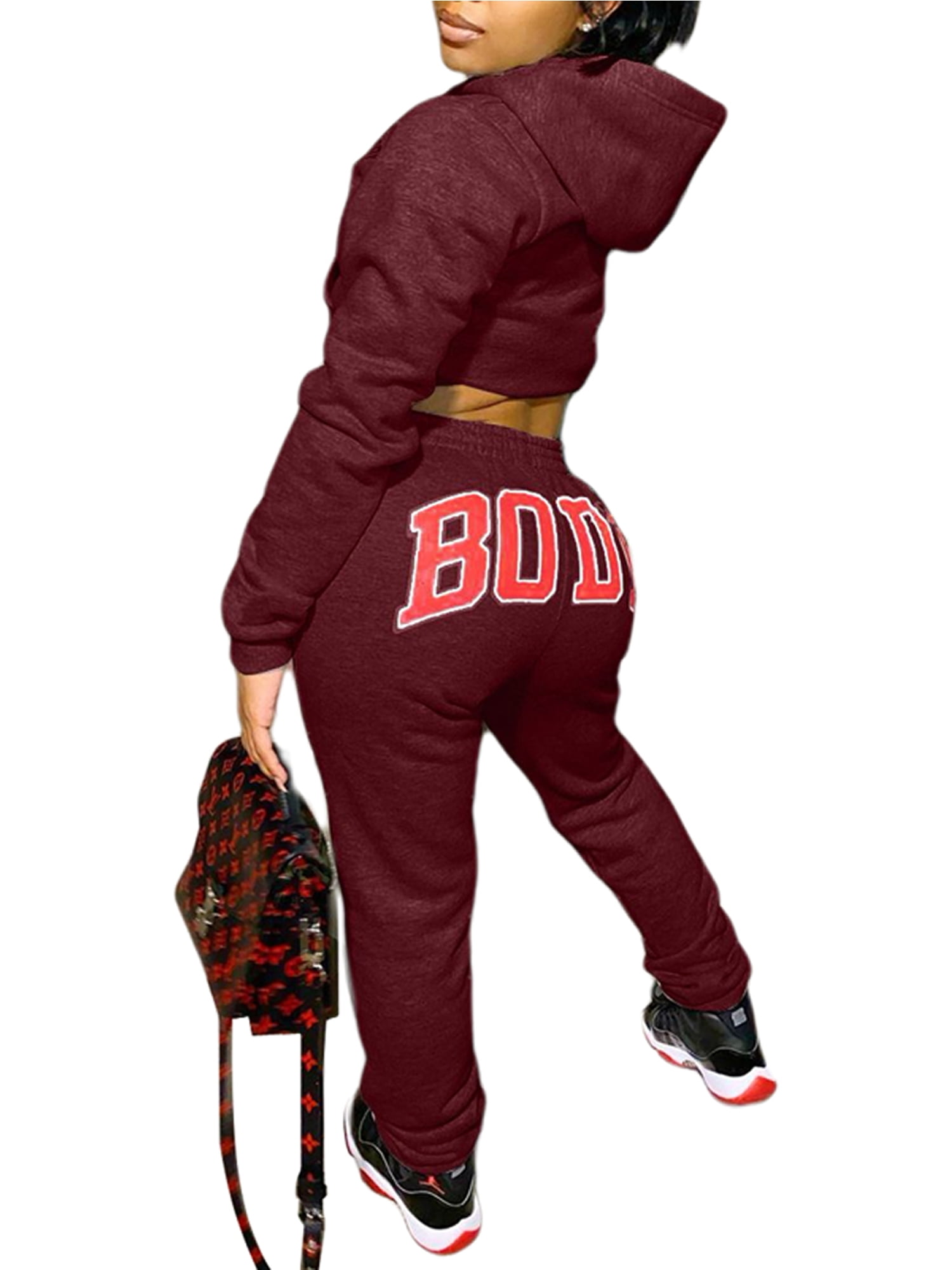 crop top hoodie and sweatpants