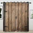 thumbnail image 2 of Wooden Barn Door Blackout Curtains For Living Room Decoration Rustic Farmhouse Vintage Country Garage Western Bedroom Window Drapes Treatment Fabric Set 26"W x 63"L (Pack of 2), 2 of 6