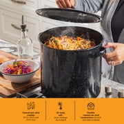 Granite Ware 3 -in-1 Stock Pot - Enameled Steel Pot Ideal for Pasta, Tamales & Canning - Speckled Black Multi Use Pot Set (8 Quarts)