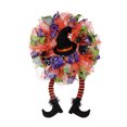 thumbnail image 1 of Guirnalda de pierna de sombrero de bruja de Halloween con adornos de bruja araña para puerta delantera, 1 of 9