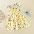 thumbnail image 4 of WOYY Girl's Lemon Print Sleeveless Dress Summer Casual Floral Sundress, Sizes 1-9, 4 of 7