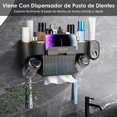 thumbnail image 4 of Estante Para Almacenamiento de Cepillos de Dientes Sin Perforaciones Montado en La Pared, Dispensador de Pasta de Dientes Con Vaso Para Enjuague Bucal, Estante de Pared Para Lavabo de Baño, 4 of 7